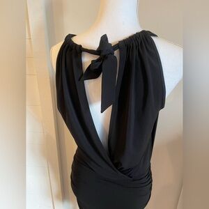 BCBG black open back dress